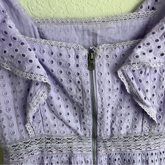 Alice + Olivia Dress Remada Eyelet Lavender Mini - Picture 5 of 14